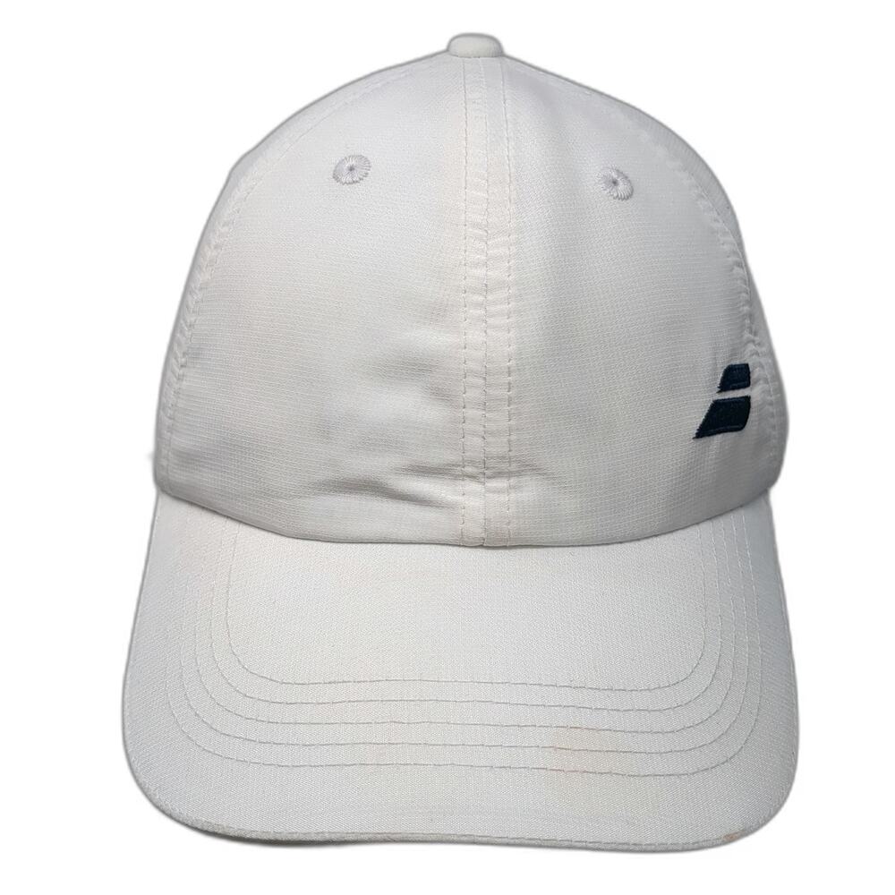 Babolat Baseball Cap White One Size Polyester Strapback Logo Pennant Tennis Hat
